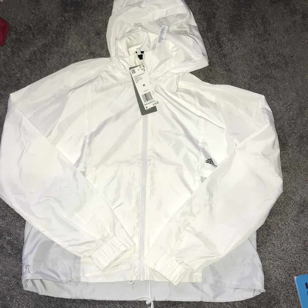 White adidas windbreaker